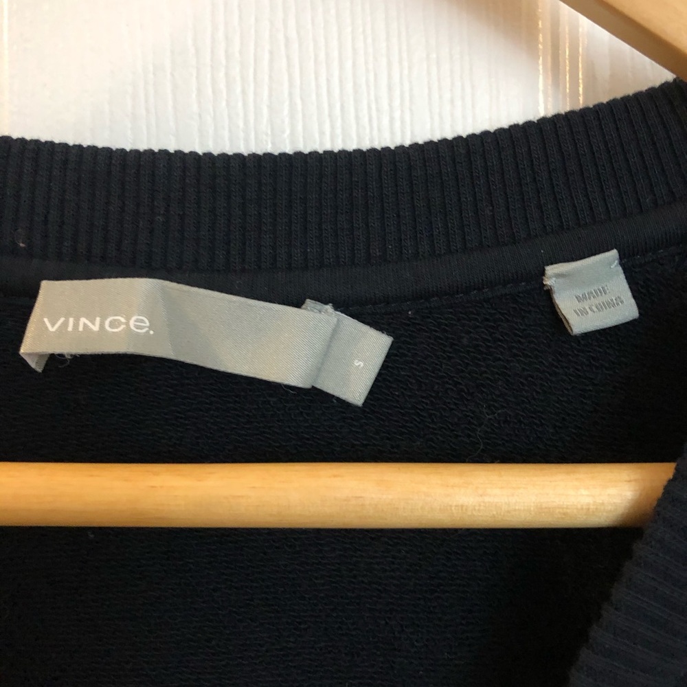 Vince | Navy Blue Cotton 3/4 Sleeve Sweatshirt - Picture 7 of 8